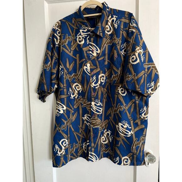 FUBU Other - Vintage FUBU Button Up Shirt/90's Streetwear, Dragon Print, Size 2X